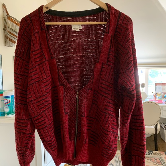Urban Renewal Red Knit Jacket - Picture 3 of 4